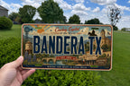 Bandera TX Retro Style License Plate, Bandera Texas Souvenir Car Tag, Hill Country Travel Theme Auto Plate — photo 4