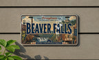 Beaver Falls Retro Style License Plate, Beaver Falls Pennsylvania Souvenir Auto Tag, Custom Name Personalized Vanity Plate — photo 3
