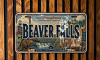 Beaver Falls Retro Style License Plate, Beaver Falls Pennsylvania Souvenir Auto Tag, Custom Name Personalized Vanity Plate — photo 4