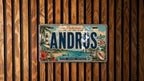 Retro Andros License Plate, Andros Island Souvenir Car Tag, Bahamas Travel Gift, Coastal Destination Decor Plate — photo 3