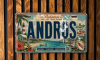 Retro Andros License Plate, Andros Island Souvenir Car Tag, Bahamas Travel Gift, Coastal Destination Decor Plate — photo 4
