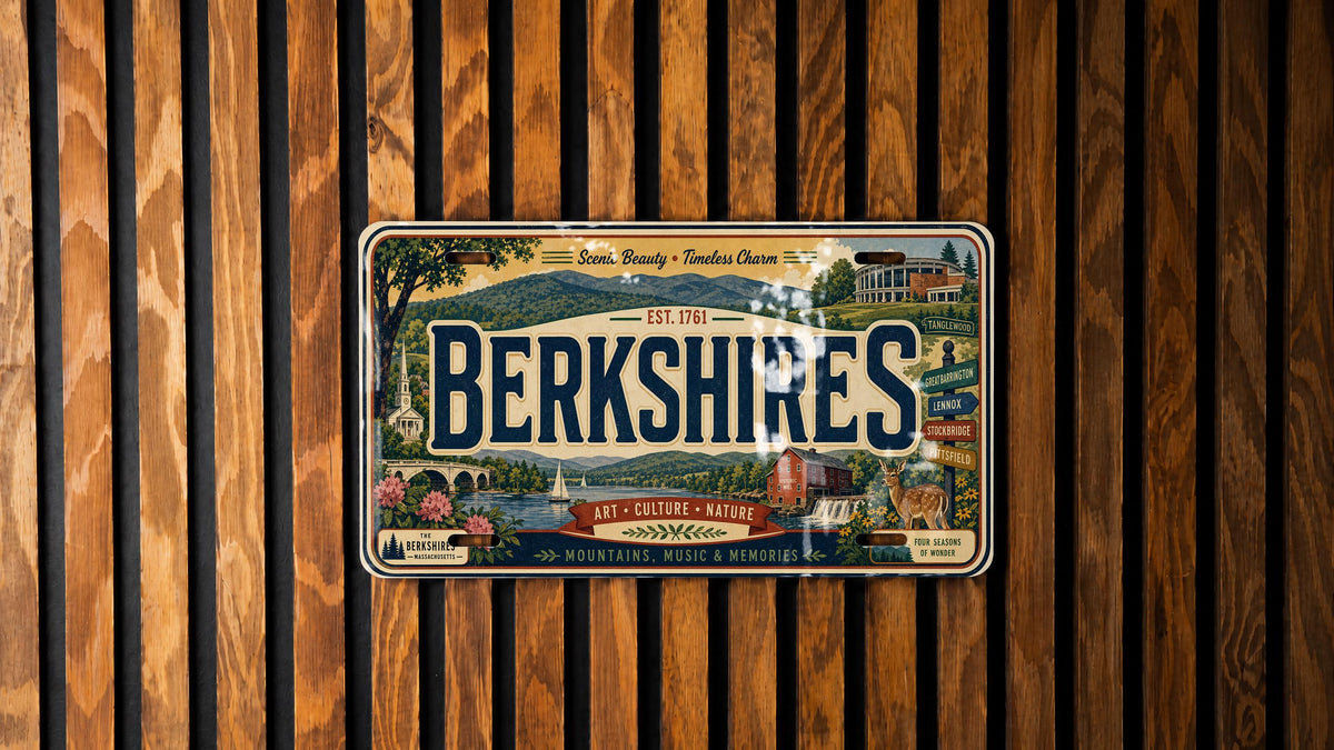 Retro Berkshires License Plate, Massachusetts Berkshires Souvenir Car Tag, Berkshires Region Travel Plate, New England Gift — photo 4