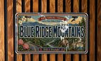 Blue Ridge Mountains Retro Style License Plate, Scenic Mountain Range Souvenir Car Tag, Blue Ridge Parkway Travel Gift — photo 1