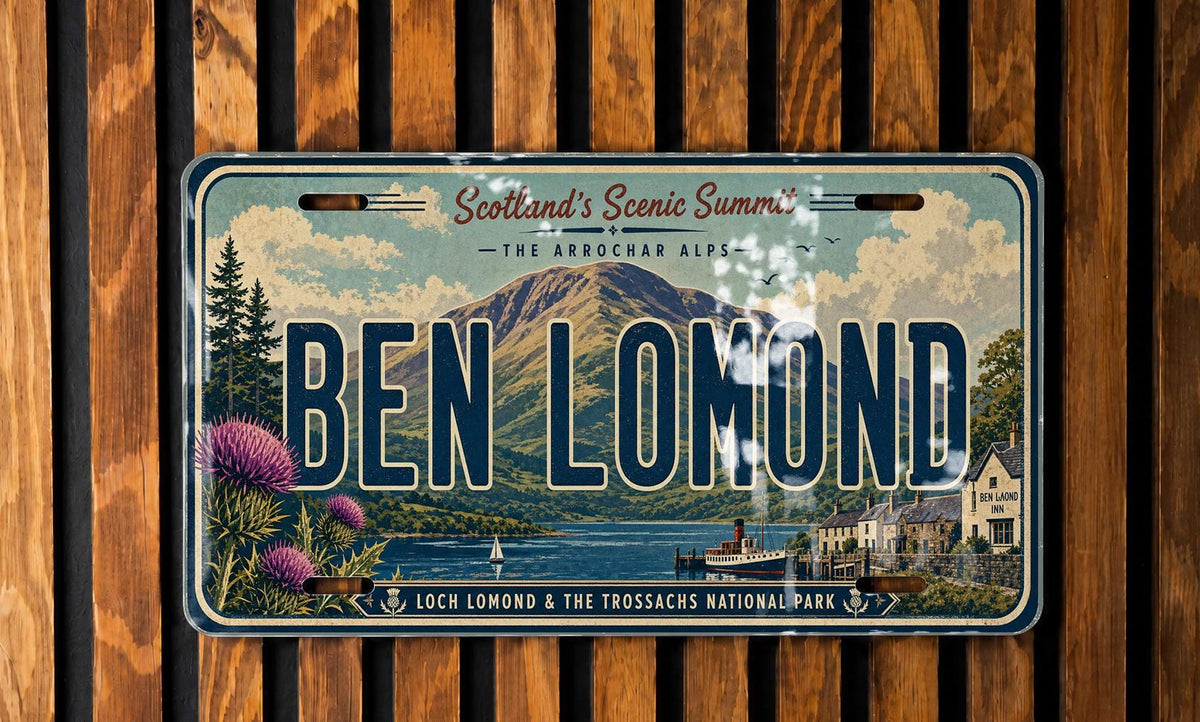 Ben Lomond Retro Style License Plate, Ben Lomond California Souvenir Car Tag, Mountain Town Travel Gift, Custom Name Plate — photo 1