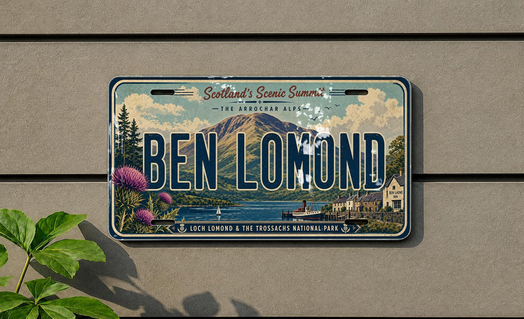 Ben Lomond Retro Style License Plate, Ben Lomond California Souvenir Car Tag, Mountain Town Travel Gift, Custom Name Plate — photo 4