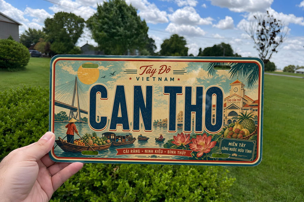Retro Can Tho Vietnam License Plate Souvenir Tag, Can Tho City Travel Keepsake Auto Plate Decor — photo 4