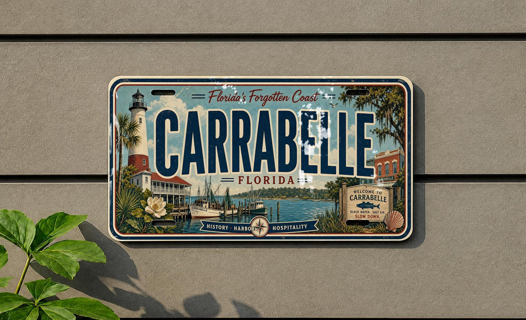 Carrabelle Florida Retro Style License Plate, Gulf Coast Souvenir Car Tag, Beach Town Travel Keepsake Plate — photo 4