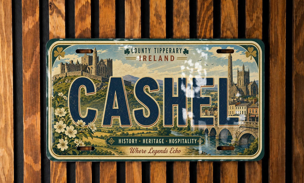 Cashel Retro Style License Plate, Cashel Ireland Souvenir Car Tag, Irish Town Travel Gift, Personalized Name Plate — photo 3