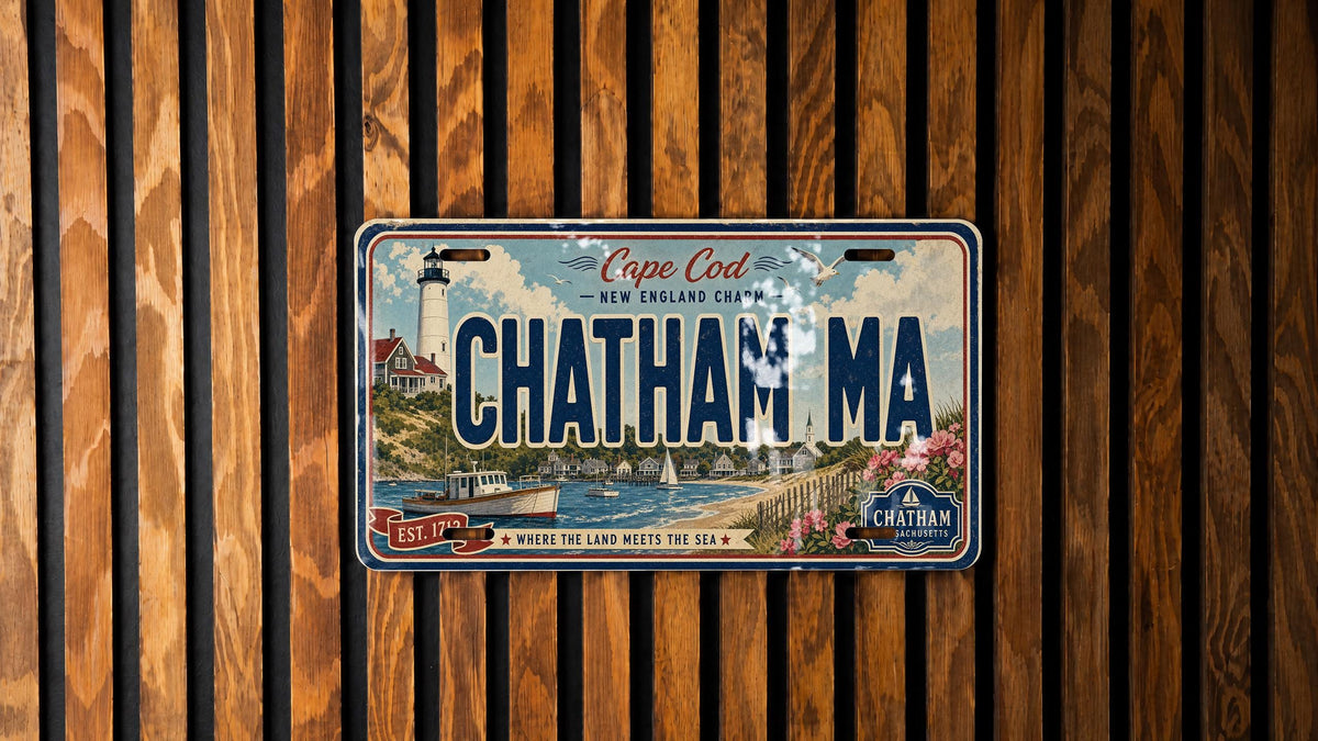 Chatham MA Retro Style License Plate, Chatham Massachusetts Souvenir Tag, Cape Cod Travel Gift, Coastal Town Auto Plate Decor — photo 3