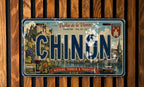 Chinon France Retro Style License Plate, Chinon Souvenir Car Tag, Loire Valley Travel Gift, French City Auto Plate Decor — photo 2