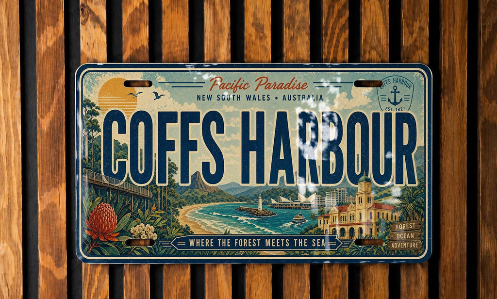 Coffs Harbour Retro Style License Plate Souvenir Car Tag Australia NSW Coastal Town Gift — photo 2