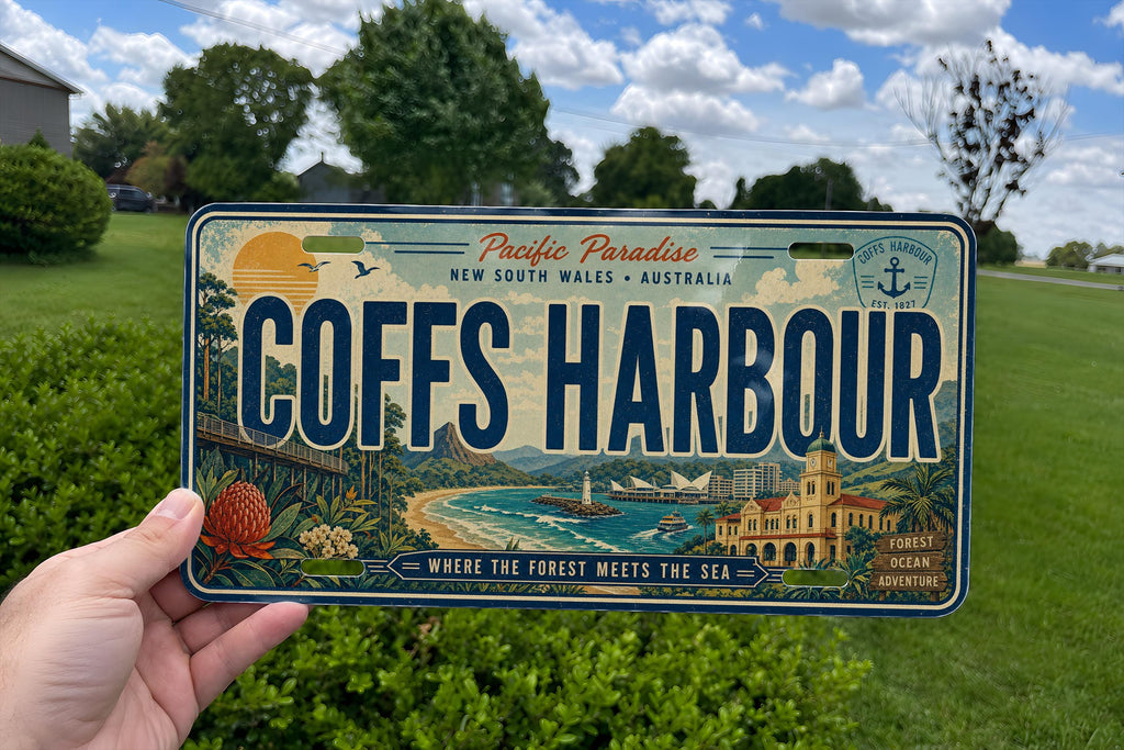 Coffs Harbour Retro Style License Plate Souvenir Car Tag Australia NSW Coastal Town Gift — photo 4