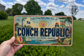 Retro Conch Republic License Plate Key West Florida Souvenir Tag Beach Island Coastal Decor Novelty Car Plate — photo 1