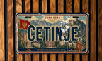 Cetinje Montenegro Retro Style License Plate Souvenir Car Tag Gift for Balkan Travel Fans — photo 1
