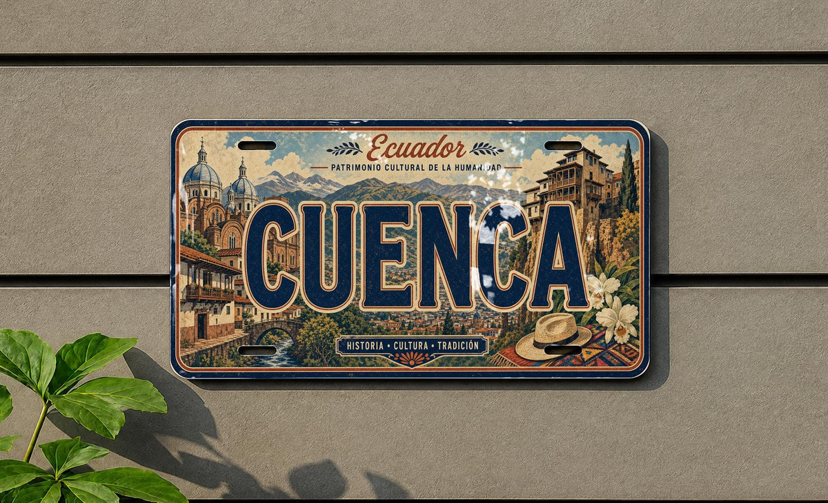 Cuenca Ecuador Retro Style License Plate Souvenir Tag, Cuenca City Name Plate Decor, Travel Gift for Cuenca Lovers — photo 2