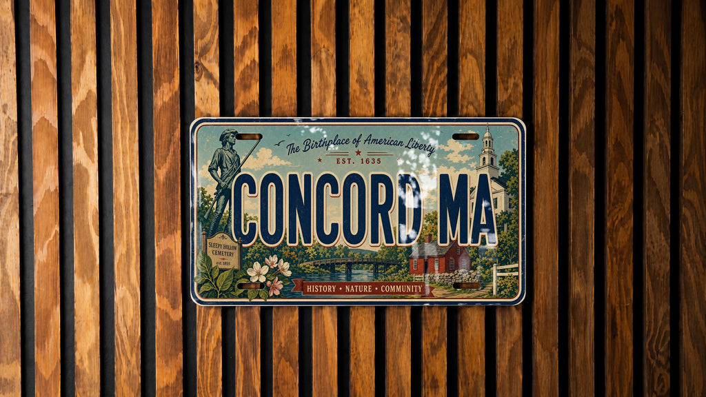 Concord MA Retro License Plate Sign, Massachusetts Town Souvenir Plate, New England Travel Gift, Concord Massachusetts Plate — photo 4