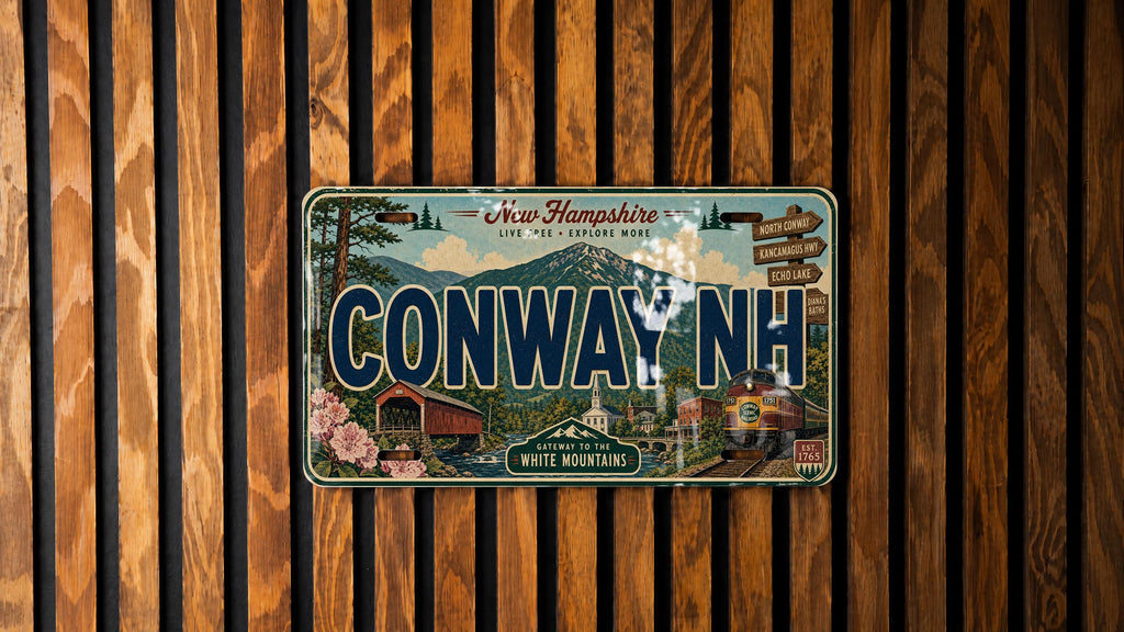 Retro Conway NH License Plate - Conway New Hampshire Souvenir Auto Tag Decor — photo 1