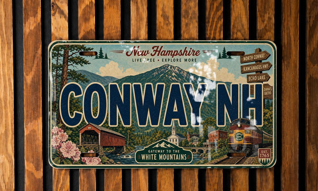 Retro Conway NH License Plate - Conway New Hampshire Souvenir Auto Tag Decor — photo 2