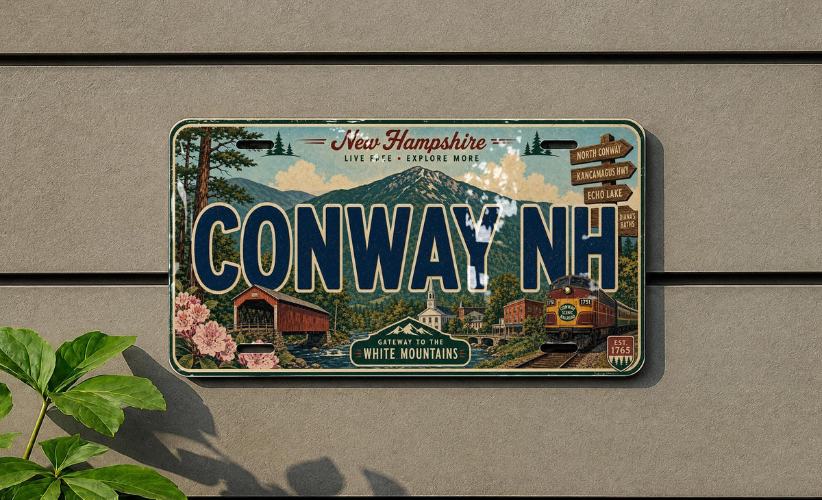 Retro Conway NH License Plate - Conway New Hampshire Souvenir Auto Tag Decor — photo 3