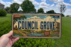 Retro Council Grove License Plate Sign, Kansas Souvenir Auto Tag, Council Grove KS Travel Gift, Vintage Road Trip Decor — photo 2