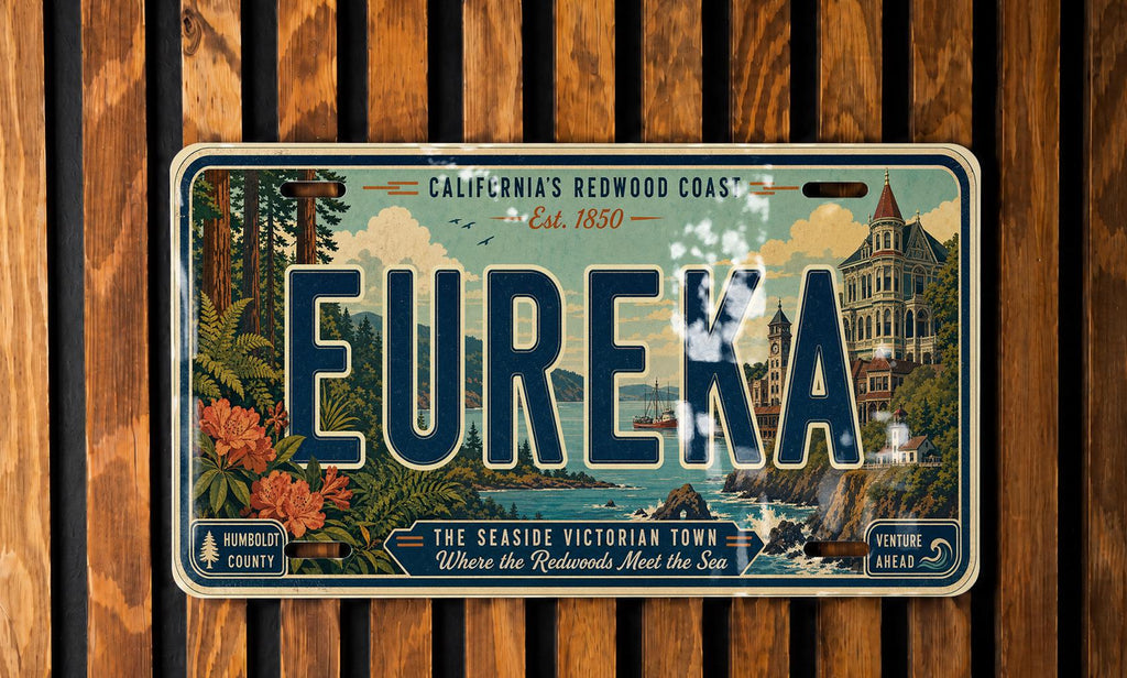 Eureka Retro Style License Plate, Eureka California Souvenir Car Tag, Humboldt County Travel Gift, Personalized Vehicle Plate — photo 3