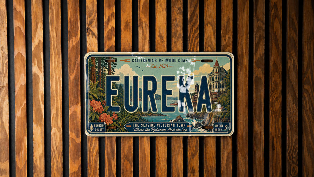 Eureka Retro Style License Plate, Eureka California Souvenir Car Tag, Humboldt County Travel Gift, Personalized Vehicle Plate — photo 4