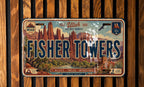 Fisher Towers Utah Retro Style License Plate, Moab Desert Rock Formation Souvenir Tag, Southwest Travel Gift — photo 2