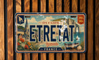 Étretat France Retro Style License Plate, Normandy Coastal Cliffs & Sea Landmark Souvenir Car Tag Decor — photo 1