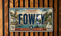 Fowey Retro Style License Plate, Fowey Cornwall Souvenir Car Tag, Coastal Town Name Plate, UK Travel Gift — photo 1