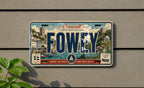 Fowey Retro Style License Plate, Fowey Cornwall Souvenir Car Tag, Coastal Town Name Plate, UK Travel Gift — photo 3