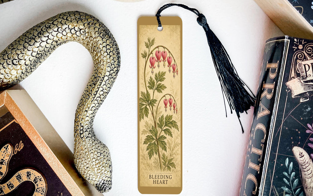 Bleeding Heart Metal Bookmark, Vintage Botanical Flower Illustration, Gift for Gardeners — photo 3