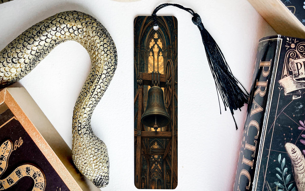 Gothic Bell Chamber Metal Bookmark, Cathedral Arches, Dark Academia Reading Gift — photo 3