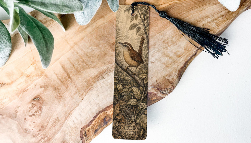 Carolina Wren Metal Bookmark, Woodland Bird Illustration for Birdwatchers — photo 2