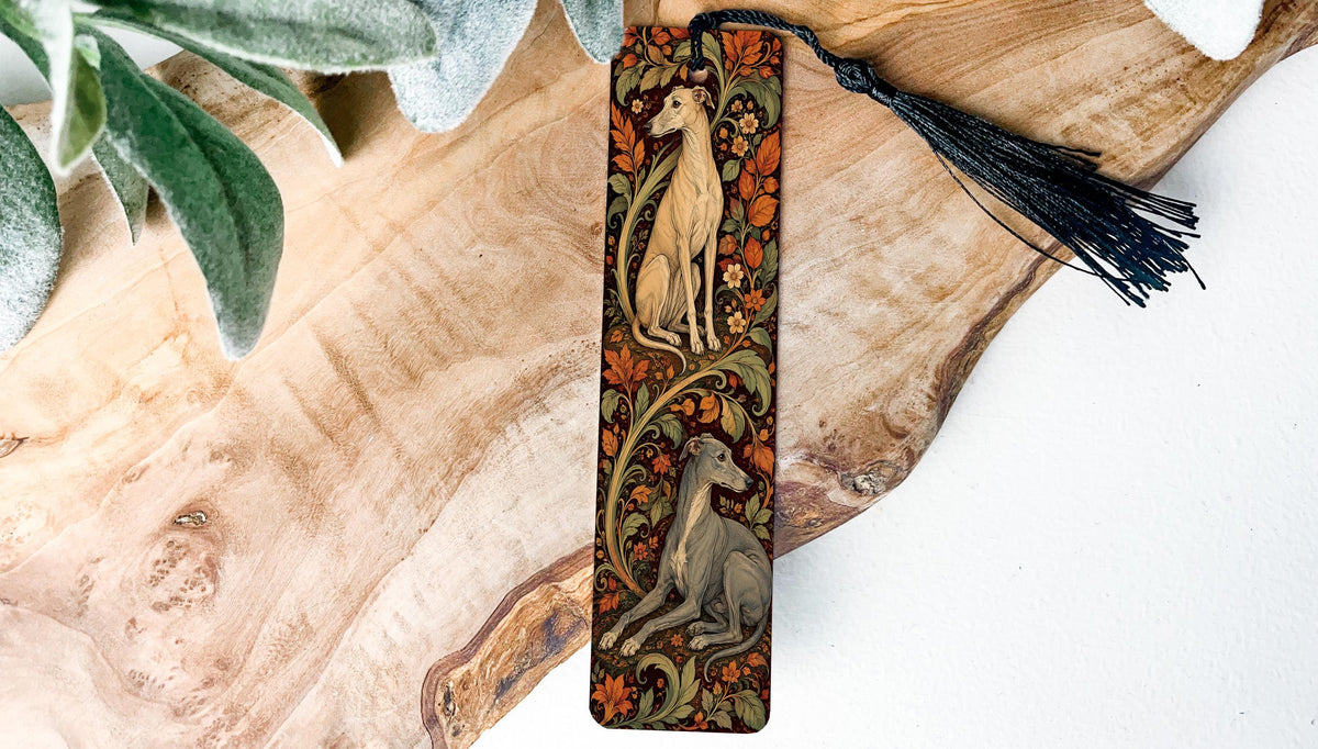 Whippet Metal Bookmark with Ornamental Garden Design, Gift for Dog Lovers — photo 2