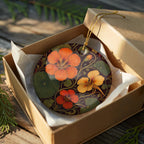 Nasturtium Ceramic Ornament, Art Nouveau Flowers and Leaves, Gardener Gift — photo 8