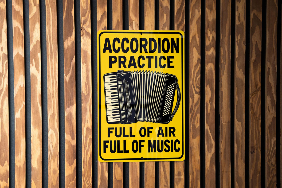 Accordion Metal Sign, Funny Practice Room Decor, Piano Accordion Player Gift — photo 1
