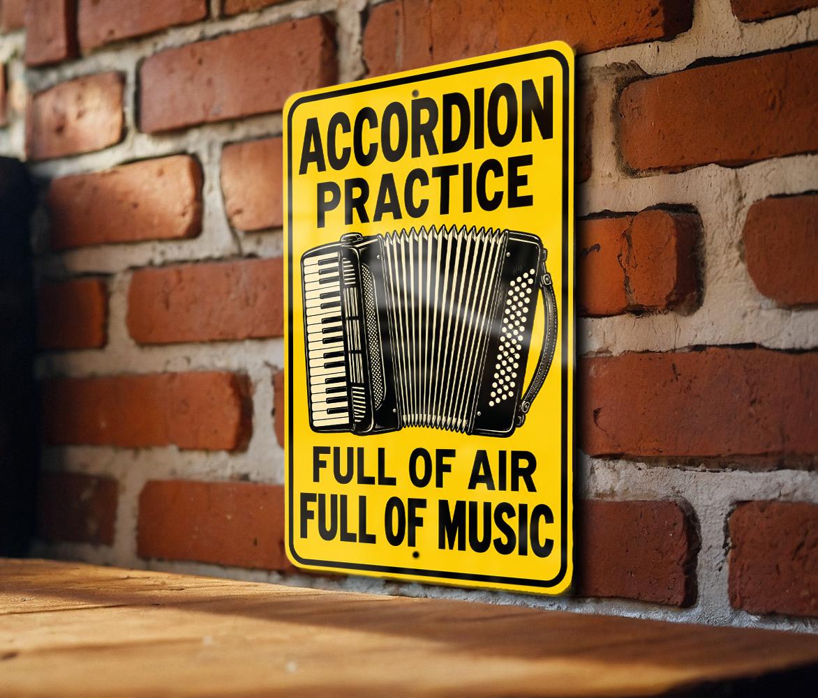 Accordion Metal Sign, Funny Practice Room Decor, Piano Accordion Player Gift — photo 2
