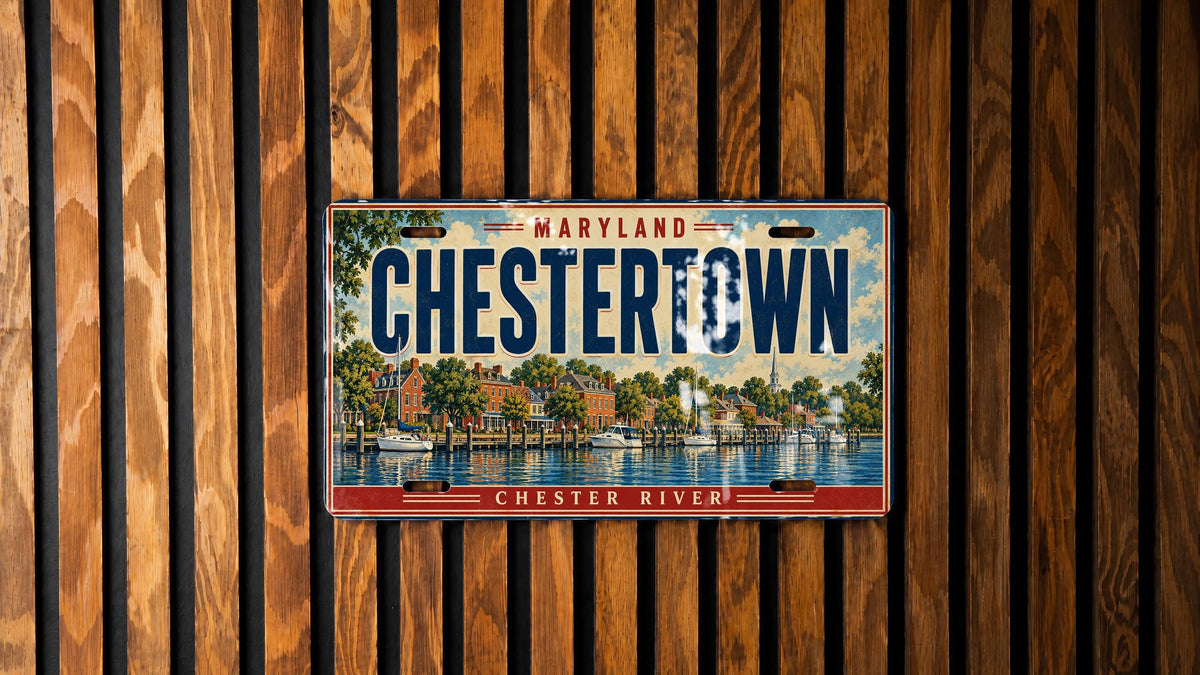 Chestertown Maryland License Plate, Chester River Waterfront Souvenir — photo 2