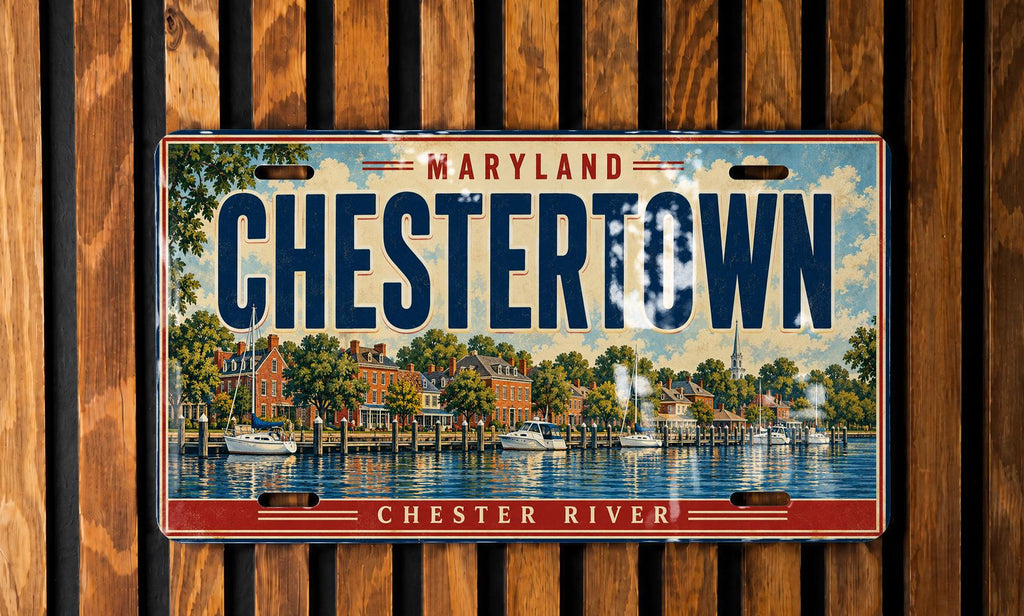 Chestertown Maryland License Plate, Chester River Waterfront Souvenir — photo 4