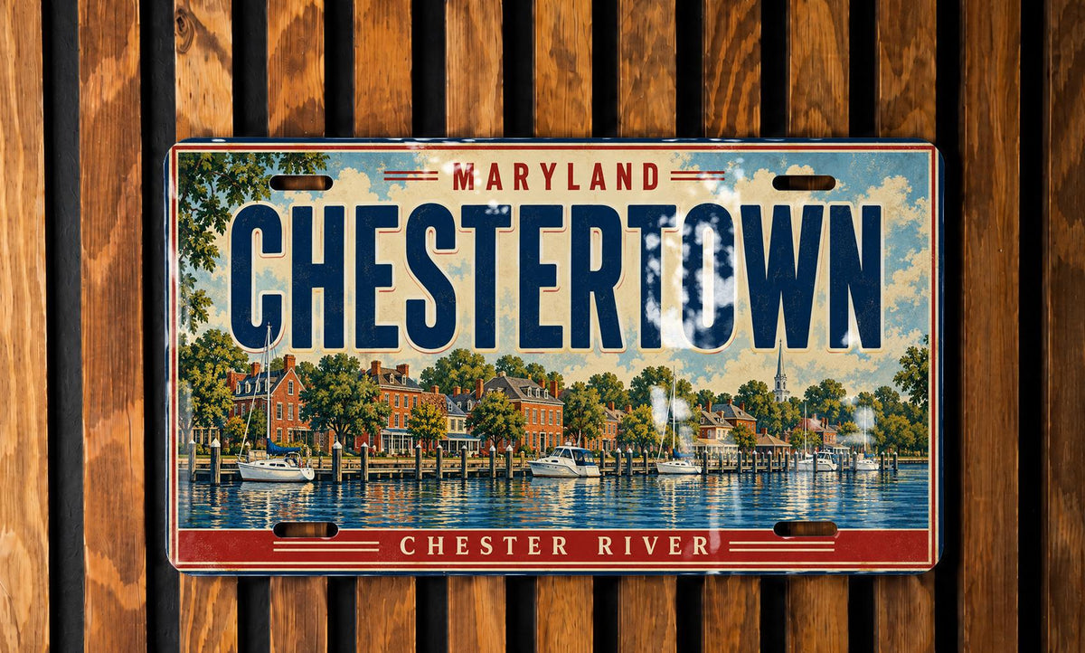 Chestertown Maryland License Plate, Chester River Waterfront Souvenir — photo 4