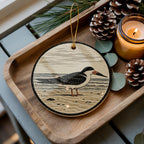 Black Skimmer Ceramic Ornament, Sandbar Bird Scene, Birdwatcher Gift — photo 1