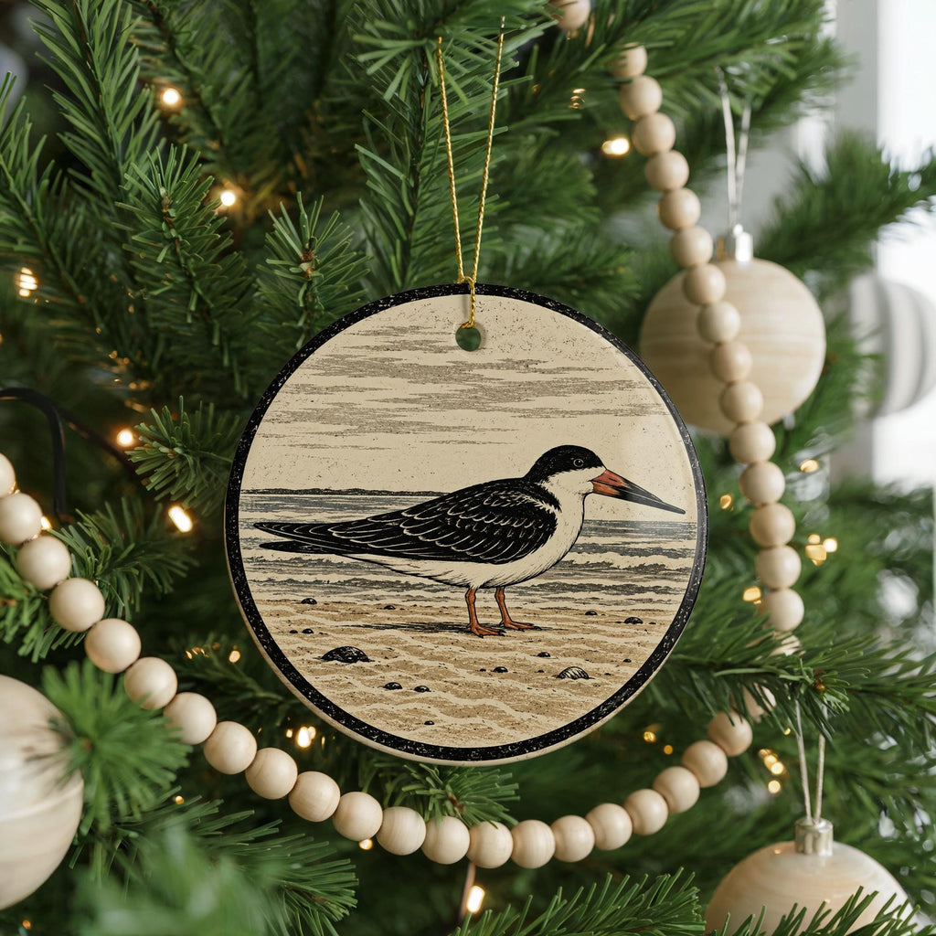 Black Skimmer Ceramic Ornament, Sandbar Bird Scene, Birdwatcher Gift — photo 6