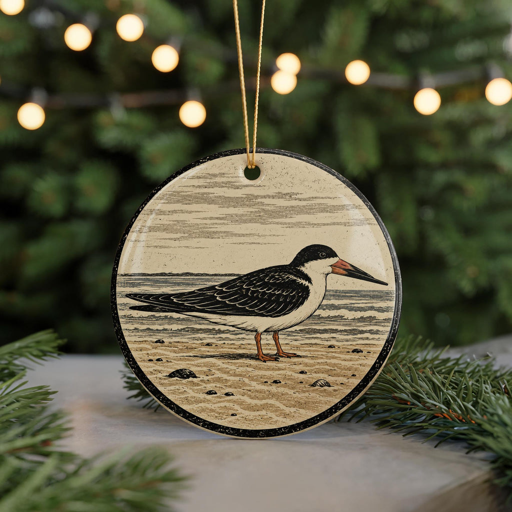 Black Skimmer Ceramic Ornament, Sandbar Bird Scene, Birdwatcher Gift — photo 7
