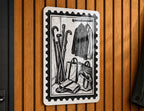 Entryway Closet Metal Sign, Vintage Canes and Shopping Bags, Black and White 8x12 Door Decor — photo 6
