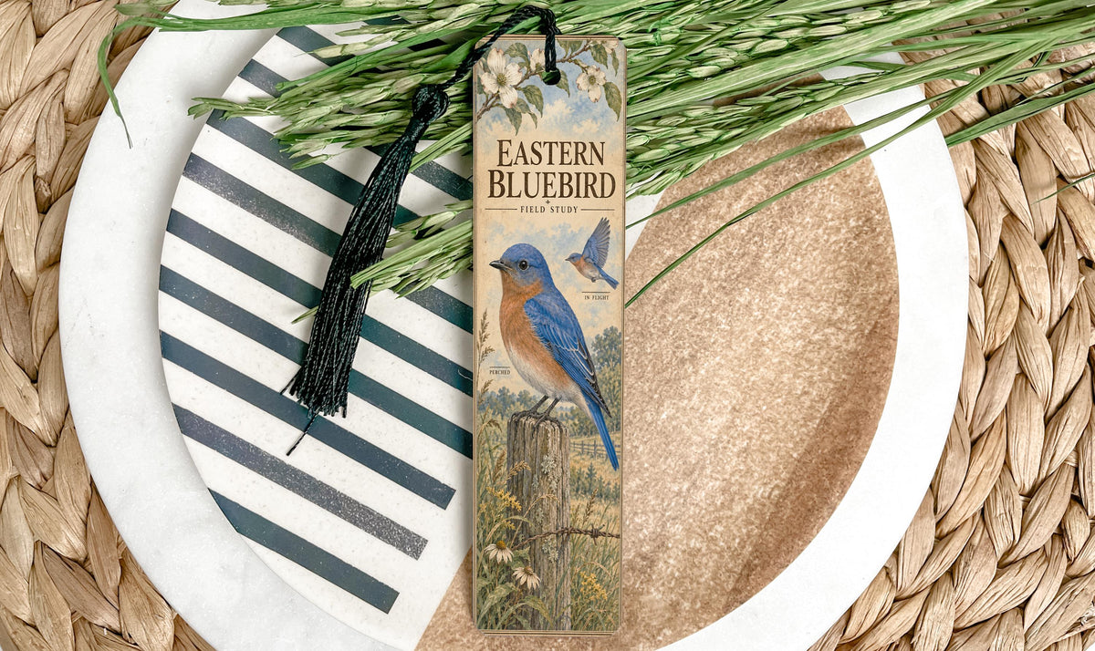 Eastern Bluebird Metal Bookmark, Vintage Field Study Gift for Bird Watchers — photo 1