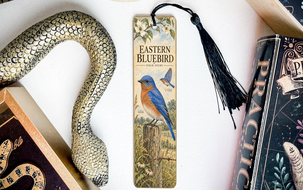 Eastern Bluebird Metal Bookmark, Vintage Field Study Gift for Bird Watchers — photo 3