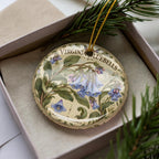 Virginia Bluebells Ceramic Ornament, Vintage Botanical Wildflower Decor — photo 3