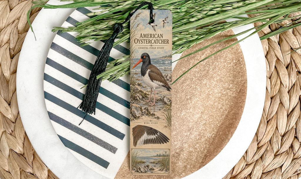 American Oystercatcher Metal Bookmark – Coastal Bird Field Study — photo 1