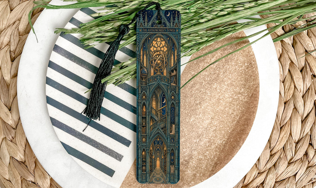 Gothic Astronomer’s Tower Metal Bookmark with Observatory and Armillary Sphere — photo 1