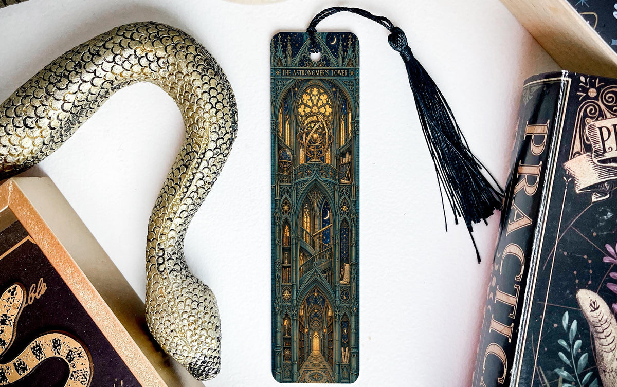 Gothic Astronomer’s Tower Metal Bookmark with Observatory and Armillary Sphere — photo 3